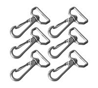 6pcs Rotating Spring Hooks 316 Stainless Steel Universal D Ring Snap Hook for Webbing Straps Wires Cords Pet Collars Leather Belt