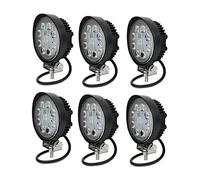 6pcs Round 9 Led Work Flood Beam Lights 4.5" 10-30V for Tractors Agricultural vehicles