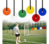 6Pcs Round Football Goal Target, Top Bins Football Targets with Adjustable Strap, Footballs Training Equipment for Enhance Agility Speed