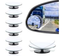 6pcs Round Frameless Blind Spot Mirrors for Cars,Blind Spot Mirrors,360°Rotatable Convex Rear View Mirror,Wide-Angle View, Adjustable, Easy Install, Universal Fit