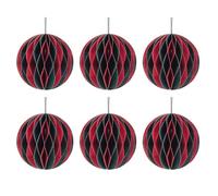 6pcs Round Handmade Paper Decorations Stylish Hanging Globes Colorful Christmas Themed Ornament For Home And Shop Christmas Themed Decoration