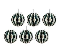 6pcs Round Handmade Paper Decorations Stylish Hanging Globes Colorful Christmas Themed Ornament For Home And Shop Christmas Themed Decoration