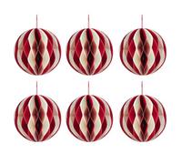 6pcs Round Handmade Paper Decorations Stylish Hanging Globes Colorful Christmas Themed Ornament For Home And Shop Christmas Themed Decoration