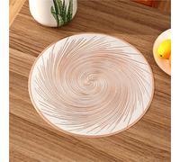 6pcs Round Placemats PVC Place Mats Washable Heat Resistant Table Mats For Kitchen Dining Table, Non-Slip Tablemats Washable Dining Table Runner Waterproof Placemats Set(Rose Gold)