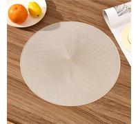6pcs Round Placemats PVC Place Mats Washable Heat Resistant Table Mats, Non-Slip Tablemats Washable Dining Table Runner Waterproof Placemats Set For Kitchen Dining Table(Gold)