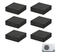 6pcs Rubber Blocks, 50mmx50mmx15mm Rubber Anti-Vibration Pads, Black Square Vibration Pad, Anti Skid and Noise Reduction for HVAC, Compressors, and Air Equipment