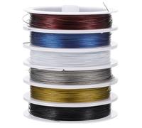 6pcs Rubber Coated Copper Jewelry Making Wire for Beading, 0.38mm