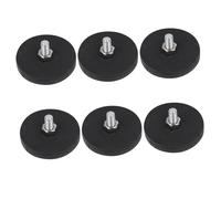 6pcs Rubber Coated Magnet M6 Magnetic Base Black Heavy Duty