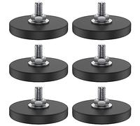6Pcs Rubber Coated Magnets, 43mm Magnetic Base with M6 Male Thread Stud | N42 Neodymium Mounting Magnet, Non-Slip Rubber Coated Anti-Scratch Magnet for Lighting Bar Camera Cabinet Automobile