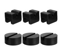 6pcs Rubber Jack Stand Pads - Car Jack Protector, Slotted e Rail Adapter, Pinch Protect for Safe Lifting and Stabili