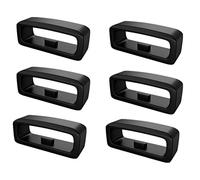 6Pcs Rubber Replacement Watch Band Strap Loops for Garmin Vivosmart 4, 16mm Silicone Watch Band Holder Watch Strap Keeper (Black)