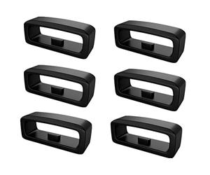 6Pcs Rubber Replacement Watch Band Strap Loops for Polar Pacer/Ignite 2 /Ignite/Unite, 20mm Silicone Watch Band Holder Watch Strap Keeper (Black)