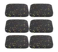 6PCS Rubber Treadmill Mat, Exercise Equipment Mat for Home Gym, Sound Insulation Cushion with Non - Slip Surface, Durable Floor Protector for Hardwood and Carpet (Black Yellow)