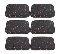 6PCS Rubber Treadmill Mat, Exercise Equipment Mat for Home Gym, Sound Insulation Cushion with Non - Slip Surface, Durable Floor Protector for Hardwood and Carpet (Black Red)
