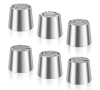 6Pcs Russian Piping Nozzles Extra Large, Stainless Steel Russian Piping Tips Set, Flower Shaped Frosting Nozzle Kit for Cake Decorating Icing Cream Flower Bouquet DIY Cookies