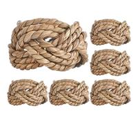 6pcs Rustic Napkin Rings Hand Woven Straw Decorative Dining Table