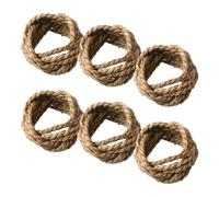 6pcs Rustic Napkin Rings Hand Woven Straw Table Decor for Home Dining