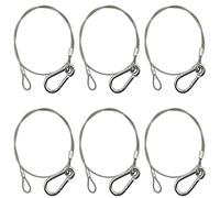6Pcs Safety Cables,YuCool 20inch/50cm Stainless Steel Stage Light Safety Cables Stainless Steel Rope for DJ Stage Lighting Party Light Moving Head [Energy Class A]