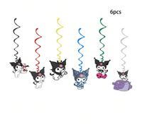 (6pcs) Sanrio Kuromi Party Supplies, Birthday Banner, Hanging Swirls For Kuromi Party Decorations,Kuromi birthday party decorations