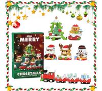 6PCS Santa Claus Design Building Blocks, Christmas Building Blocks Theme Decor Set, Mini Building Figures, DIY Stocking Stuffers Christmas Tree, Xmas Birthday Gifts, Party Favors (D)
