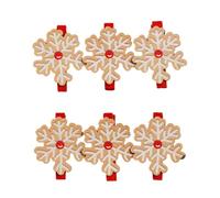 6pcs Santa Heart Shape Wood Clip Set Christmas Ornament for Holiday