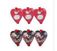 6pcs Santa Heart Shape Wood Clip Set Christmas Ornament for Holiday