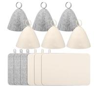 6Pcs Sauna Hat 6Pcs Sauna Mat Felt Head Protection Shower Hat with Loops Accessories Ideal for Home