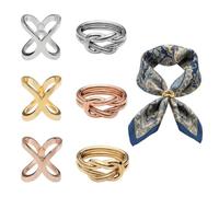 6PCS Scarf Ring Set, Elegant Scarf Rings for Women, Premium Scarf Clip Collection, Versatile Accessory for Formal Events and Daily Fashion Coordination, Multi-Scarf Layering Solutions