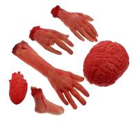 6PCS Scary Body Part Decoration Props for Halloween Realistic Broken Arm Leg Ornaments Creepy Haunted House Decor for Indoor Outdoor Use Enhance Horror Atmosphere