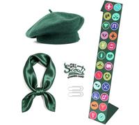 6PCS Scout Costume Kit, Wilderness Explorer Costume Accessories Kids Adult with Hat Neck Scarf Sash Paper Clips Embroidery patch Cartoon Movies Character Scout Accessoriesr for Halloween Cospaly