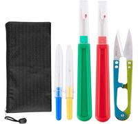 6PCS Seam Ripper Tool with Zipper Bag, Steam Stitch Sewing Tools Includes 2 Large/2 Small Scissors, Removers for Precision Sewing