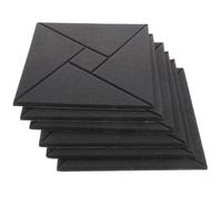 6pcs Self Adhesive Acoustic Panel for Walls and Doors, Black Polyester | Reverberation Reduction and Sound Insulation, for Call Rooms and Offices, Remote Workers and Content Creators