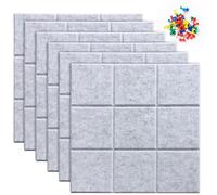 6PCS Self-Adhesive Cork Board Tiles, Large Pin Board with 30 Pushpins, Reusable Bulletin Board for Walls Office Home, Removable & No Residue Cork Tiles for Walls Photos Office Home, Grey 60x90cm