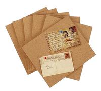 6Pcs Self-Adhesive Cork Display Board Decorative Cork Bulletin Board Small Pin Boards with Sticky Back Thick Tack Boards with 50 Wall Nail for Home Office Decor 250x216x6mm