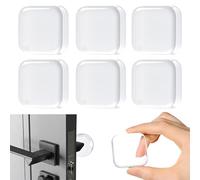 6Pcs Self Adhesive Door Stopper, Silicone Transparent Door Handle Protector Wall Protector Rubber Door Stop for Home Wall Fridge Cabinets Door Knob Guard