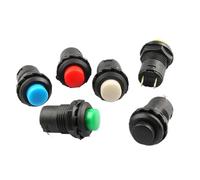 6pcs Self-Lock/Momentary Pushbutton Switches DS427 DS428 12mm OFF- ON Push Button Switch3A /125VAC 1.5A/250VAC DS-427 DS-428(6pcs Color mixing,Momentary)