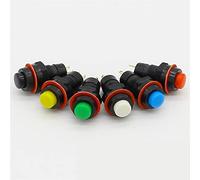 6pcs Self-Locking Push Button Switch 10mm (Color : Red)(Each Color 1pcs)