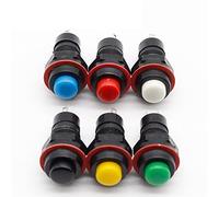 6pcs Self-Reset Push Button Switch 10mm Self Return Momentary Push Button Switch (Color : Red)(Each Color 1pcs)