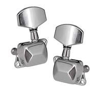 6pcs Semi Closed Guitar String Tuning Pegs 3L3R Guitar Machine Heads Knobs Machine Head Tuners for Electric or Acoustic Chrome Finish (Silver)