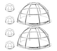 6pcs Sensor Protective Cage 106mm Iron Wire Mesh Cover | Anti-collision Guard, Prevents False Alarms, for Warehouses and Large Areas, Silver Finish