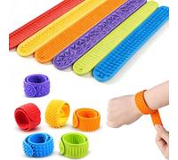 6PCS Sensory Snap Bracelets, Sensory Toys for Autism & Snap Bracelets for Kids, Textured Silicone Fidget Wristbands for Anxiety Relief, Wearable Travel Toys for Children Teens Adults