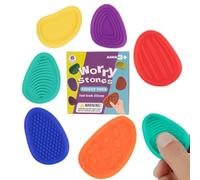 6PCS Sensory Stones, Textured Worry Stones for Anxiety Relief, Soft Silicon Silent Fidget Toys for Autism, Kids, Students, Adults Special Needs Calming