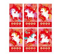 6Pcs/Set 2026 Year Horse Red Envelope Horse Year Hongbao Traditional Lucky Pocket Supplies Year Pocket Money Horse envelopes,Chinese Horse Horse Horse Money red 2026,Chinese red envelopes,Year