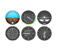 6Pcs/Set Aircraft Instrument Coasters，Modern Flight Instruments Cocktail Coaster Set，Navigator Home Bar Decor
