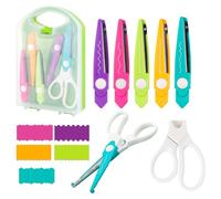 6Pcs/Set Craft Scissors Decorative Paper Edge Scissors with Storage Box Set, 5 Kinds Zig Zag Edges Scissors Great for DIY Projects Paper Card,Photo, Scrapbook,Office School Home Manual (Green)