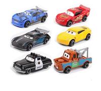 6PCS/Set Disney Pixar Cars 3 Toy 1:55 Diecast Vehicle Metal Alloy Cars Lightning McQueen Model Car