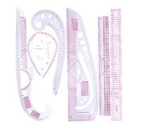 6Pcs/Set Fashion Clear Metric Sewing Ruler Set, French Curve Pattern Rulers for Beginners, Tailors, Designers, Quilting, Embroidery, Cross Stitch, Crochet, Knitting