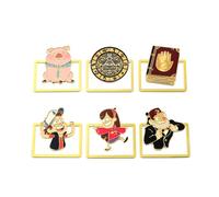 6PCS Set Gravity Metal Bookmarks Falls Cartoon Movie Series Reading Book Accessories Halloween Study Day Gifts for Fans Teachers Collect Souvenir (6pcs Set)