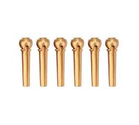 6Pcs/Set Guitar Bridge Pins, 1.2 * 0.3in Brass Guitar Pegs Set Acoustic Guitar Strings Nail Pegs Replacement Parts Accessories for Folk Guitars (Gold)