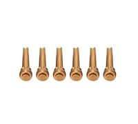 6Pcs / Set Guitar Bridge Pins Pure Copper Guitar Pegs Brass for Folk 29.5 * 8mm / 1.2 * 0.3in (Gold)